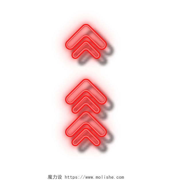 红色霓虹效果箭头图案矢量素材